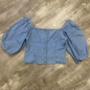 H&M Denim Button-Up Top